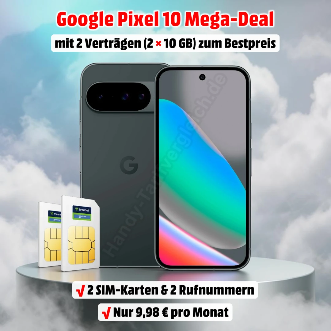 Google Pixel 10 mit 2 Top-Verträgen im Netz von o2