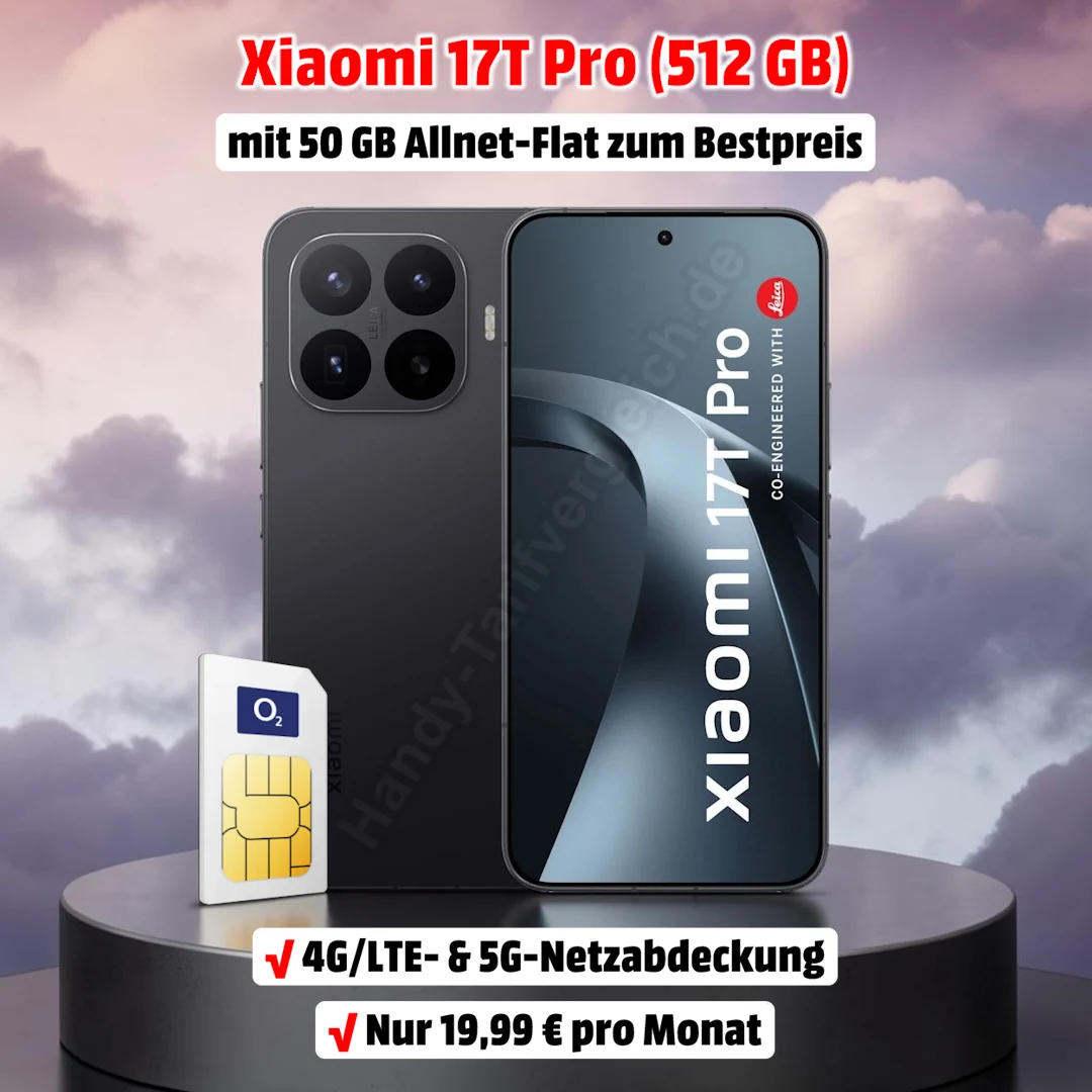Xiaomi 17T Pro mit Vertrag im super o2-Netz