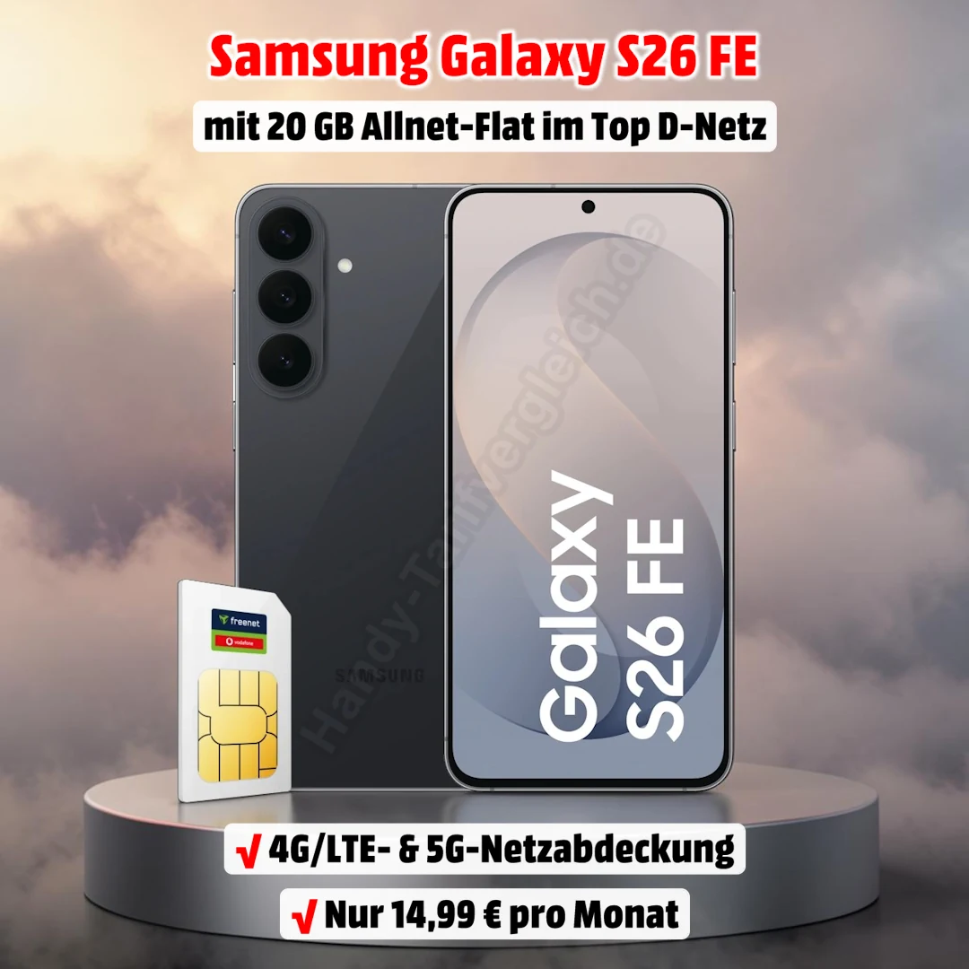 Samsung Galaxy S26 FE mit Vertrag inkl. 20 GB Allnet-Flat im Vodafone-Netz