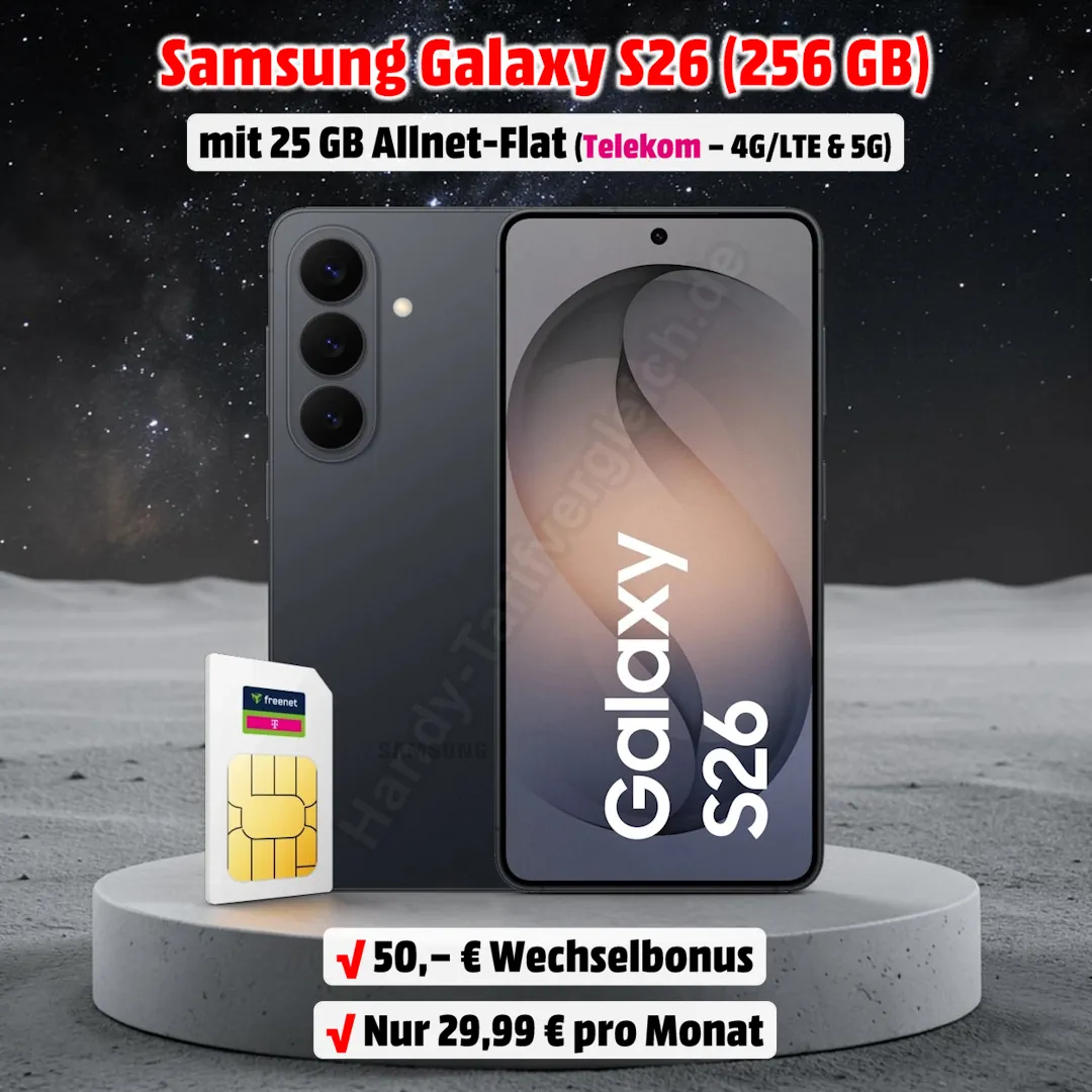 Samsung Galaxy S26 (256 GB) mit Vertrag im D-Netz der Telekom